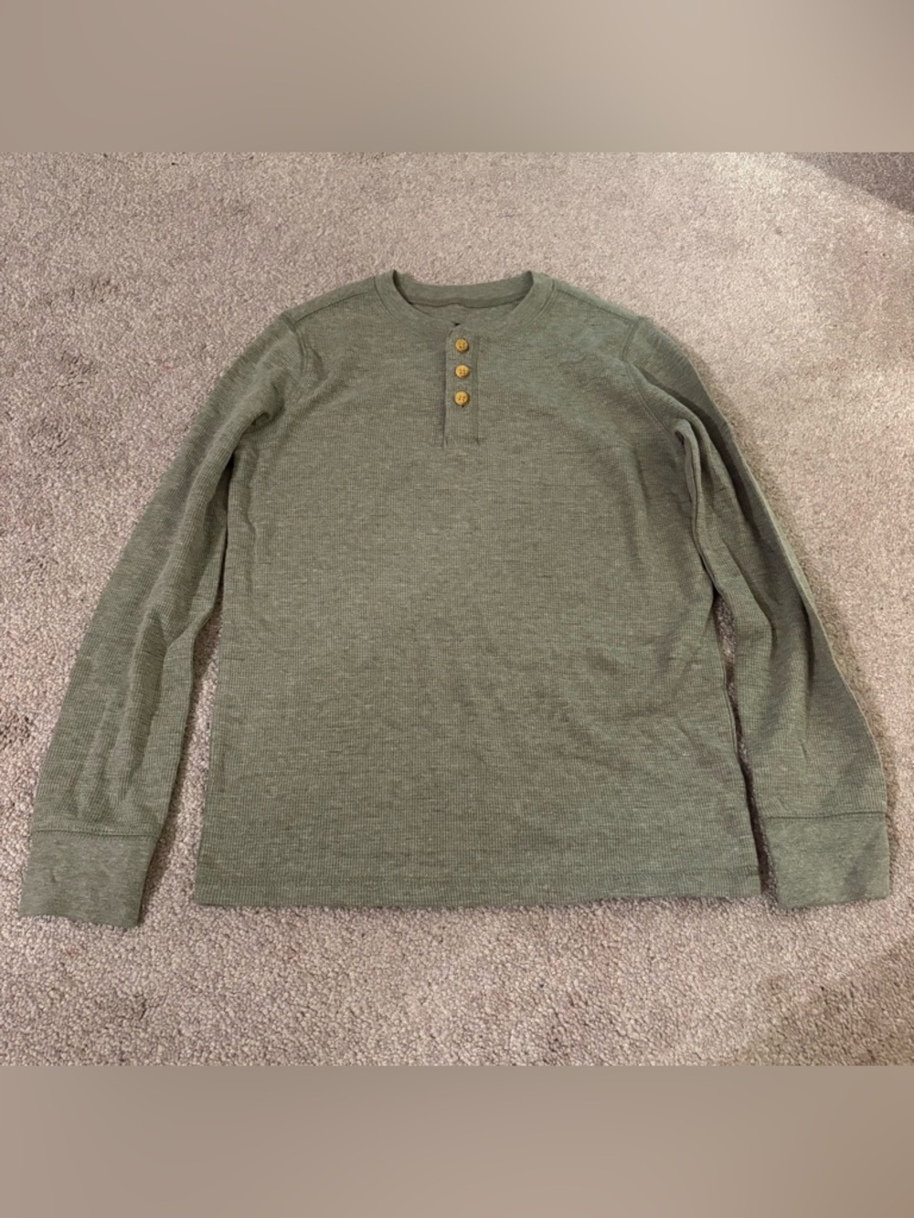 Jumping Beans kids size 8 Olive Green Long-Sleeve Henley Shirt